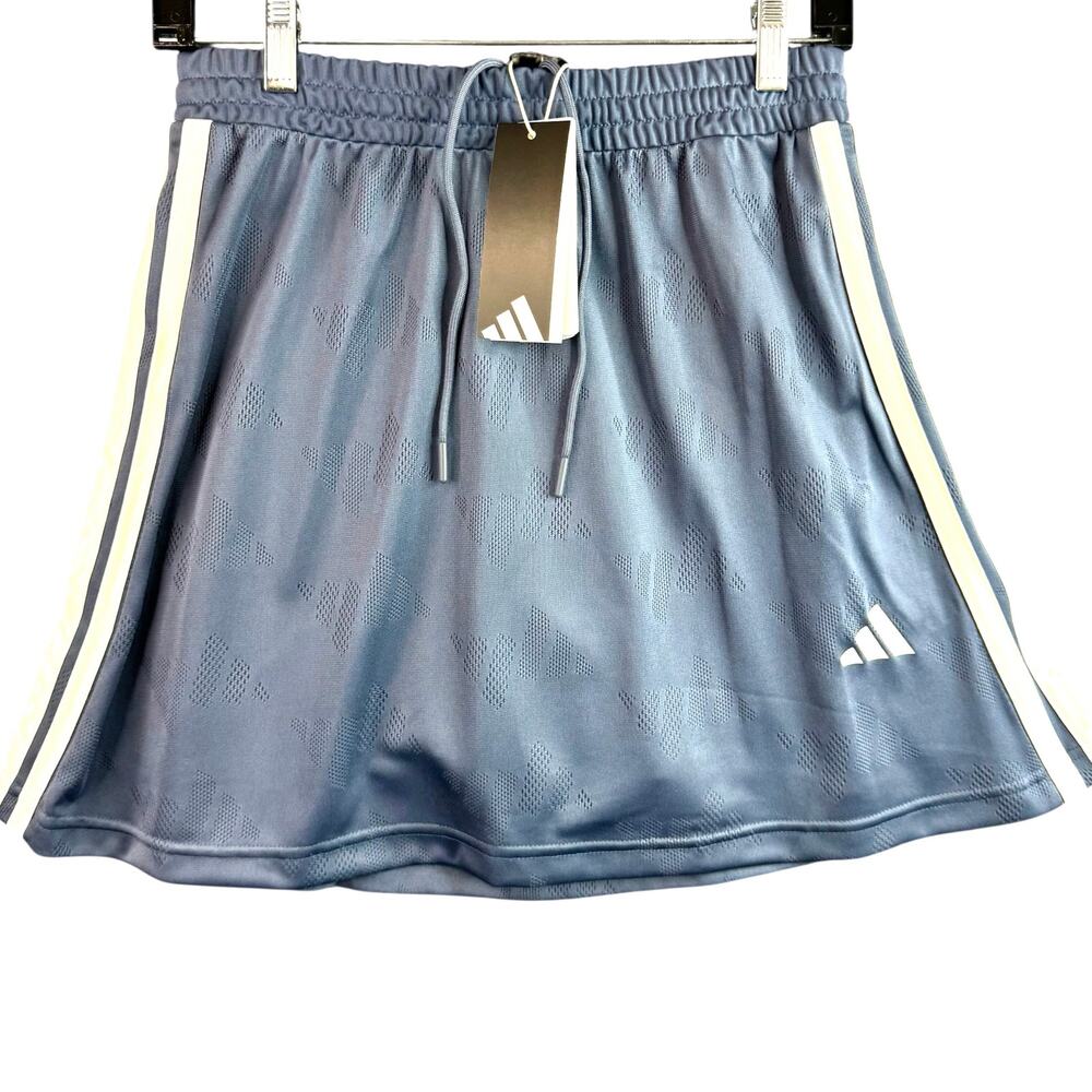 Adidas Stadium 3-stripes Tennis Inspired Jacquard Skirt With Short Size Small